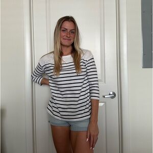 Navy & White Striped Shirt